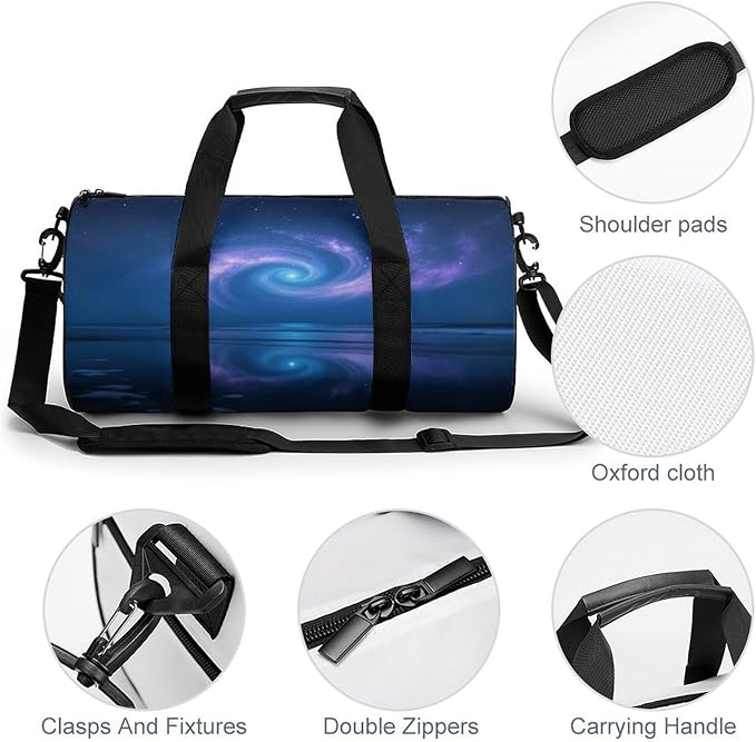 Sports Gym Bag for Women Men Travel Duffel Bag Tote Weekender Bag Mirror Sea Star Vortex Carry on Overnight Bag for Travel Swimming Fitness Workout Sports Duffle Bag