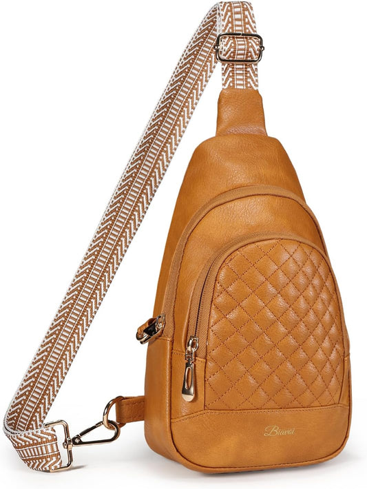 Crossbody Bags for Women Anti Theft Small Sling Handbag with Zipper Lock Vegan Leather RFID Blocking Chest Pure