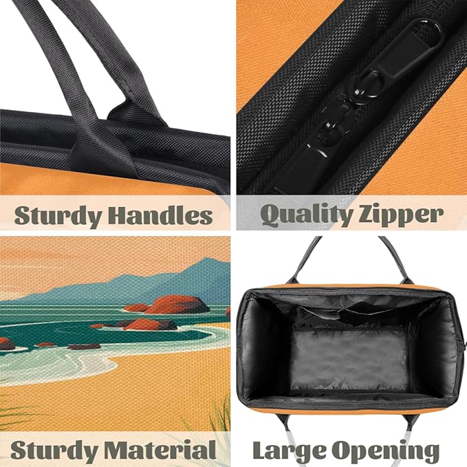 Summer Coastal Sea Waves Overnight Weekender Bag for Women Men Travel Duffel Bags Waterproof Luggage Carry on Sports Yoga Gym Bag