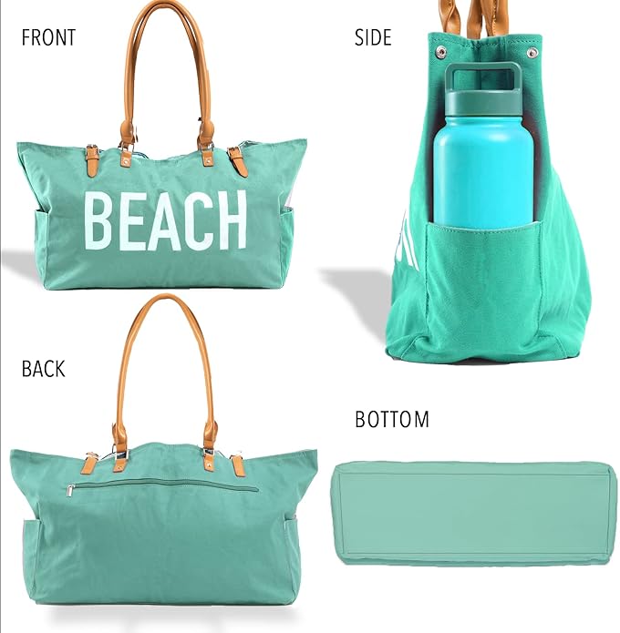 Keho Waterproof Beach Bag with Pockets For Women (Sandproof)