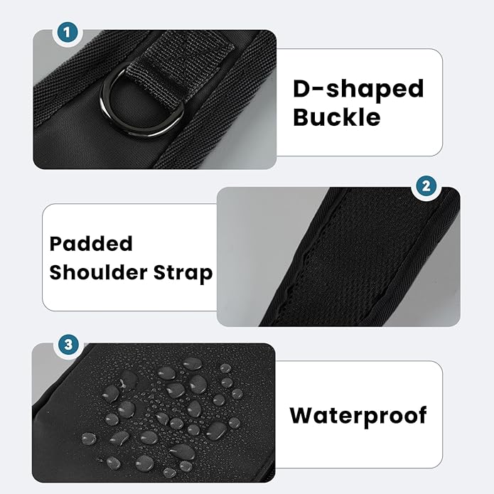 Sling Bag, Crossbody Bag with Zipper Lock, RFID & Water Resistant for Women and Men Small Chest Bag for Travel Casual