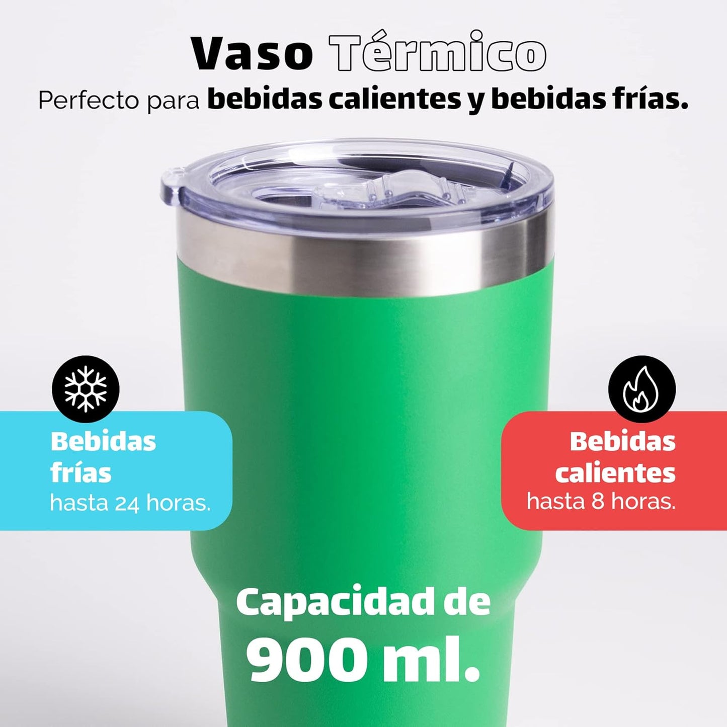 NORDAY | Tumbler with Lid - 30oz - Green Insulated Tumbler - Stainless Steel Tumblers - Double Wall Vacuum Insulated Travel Coffee Mug for Car Cup Holder - Keeps Temperature for 24hr - Anti Spill Lid