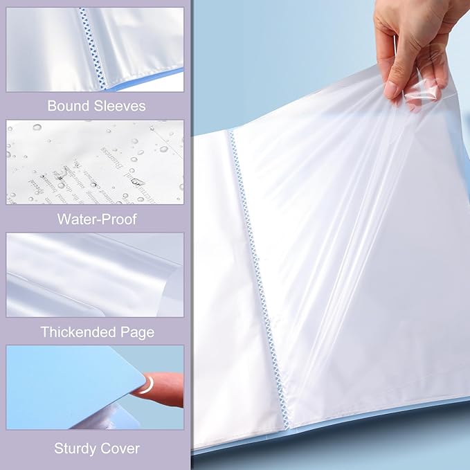 Art Binder, Presentation Book with Clear Sleeves, 60 Pocket Folder with Plastic Sleeves, Presentation Folders for Artwork Document Organizer