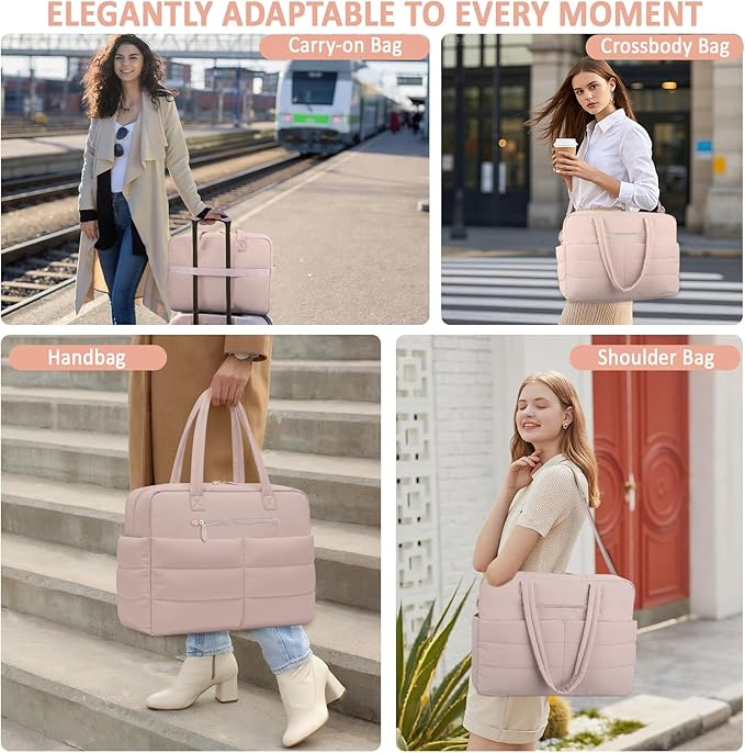 Travel Duffel Bags, Personal Item Travel Bag, Weekender Bags for Women Men Workout Duffle Gym Overnight Bag Foldable Lightweight Tote Carry On Hospital Bag, Pink