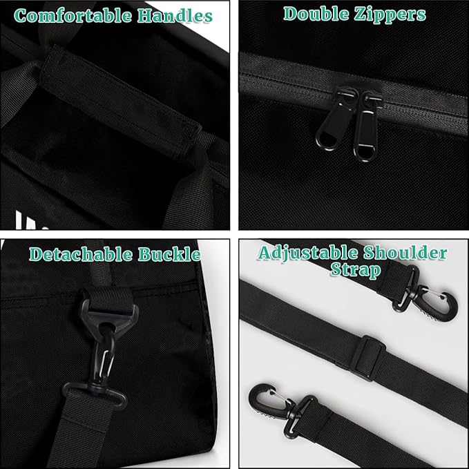 Custom Gym Duffel for Kids Boys,Personalized Black Duffel Bag Overnight Bags for Travel Weekender Practice Sports