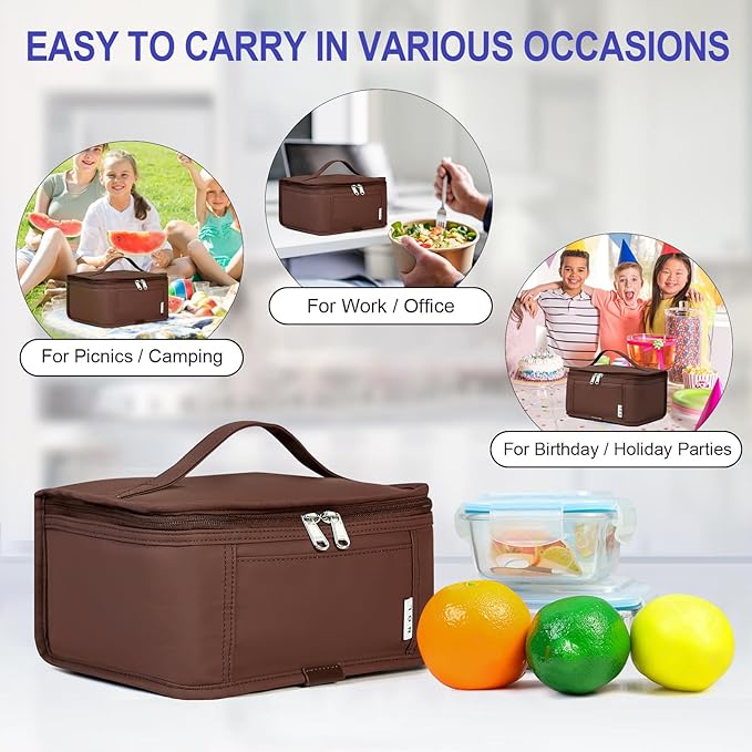 NOL Natural Organic Lifestyle Small Lunch Bag Mini Lunch Box Insulated Lunch Bag for Men/Women Leakproof Cooler Tote Bag Lightweight Nylon Waterproof Lunch Box For Work, Coffee