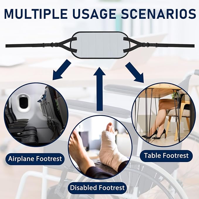 2 Pcs Wheelchair Leg Rest Footrest Hammock Adjustable Footrest Hanging Foot Sling Wheelchair Accessories for Foot Rest Replacement(Grey)