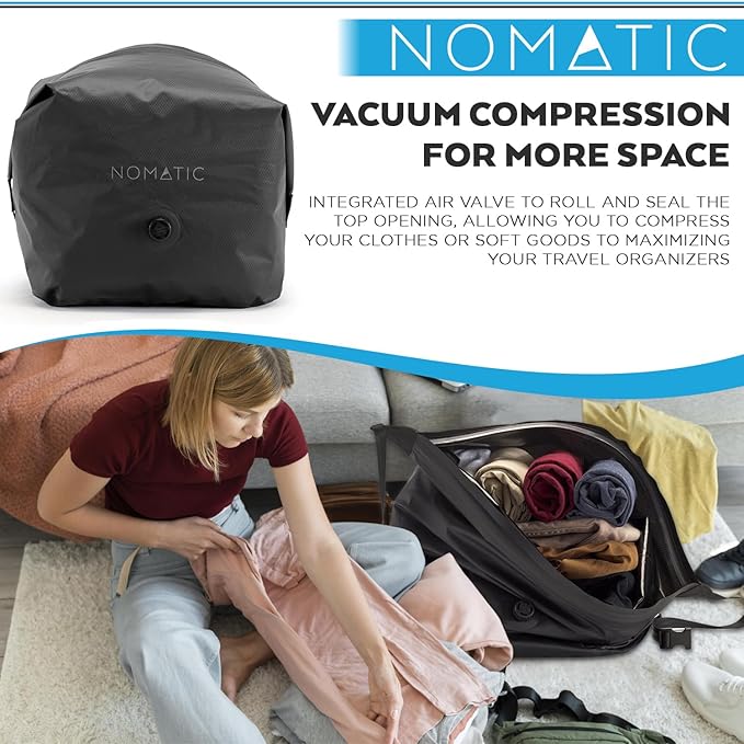 NOMATIC Vacuum Bag - Luggage Organizer Bags - Compression Packing Cubes - Luggage Organizer Bags and Travel Essentials (Black)