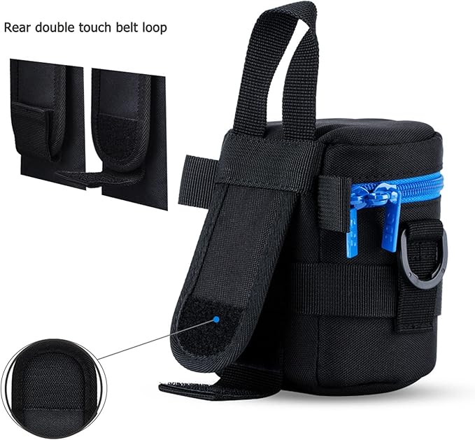 JJC Thick Camera Lens Case Bag for Canon RF-S 18-150mm f/3.5-6.3 IS STM EF 50mm f/1.8 EF-S 18-55mm II Nikon AF 50mm f1.8D AF-S 50 mm f1.8G 18-55mm Fuji XF 23mm 35mm F2 and Lens Size Below 2.95"x3.93"