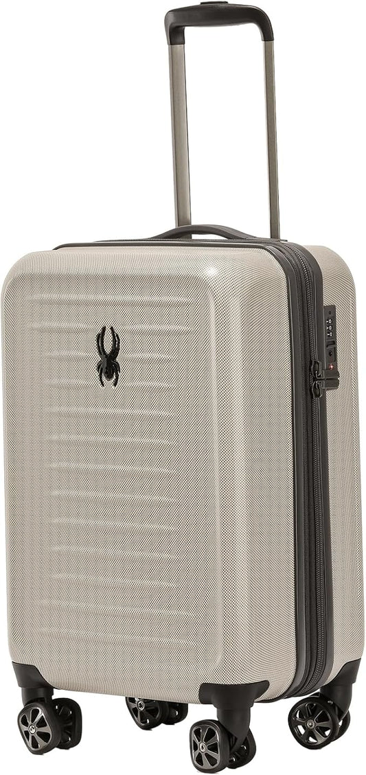 Spyder Rails Expandable Hardside Upright Suitcase with 360° Spinner Wheels, TSA Approved Lock (Oatmeal, Carry-On)