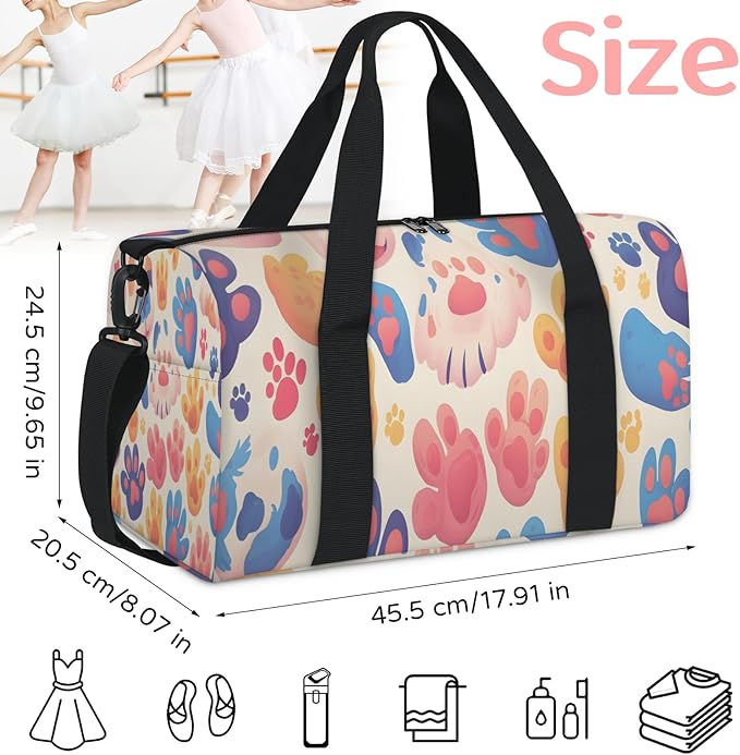 Footprint Travel Duffle Bag for Men Women, Lightweight Sport Gym Bag Tote Overnight Weekender Carry on Tote
