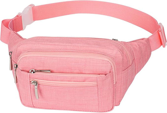 Packism Fanny Packs for Women Men - 6 Pockets Large Crossbody Waist Bag with Adjustable Strap Belt Bag for Travel Running Hiking