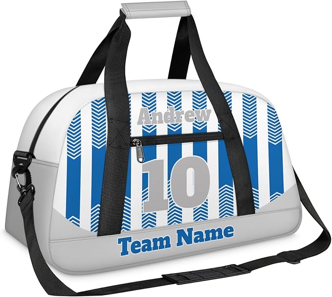 Basketball Soccer Gifts for Boys Girls - Custom Sports Duffle Bag, Personalized Name & Team Bag, Water-Resistant Gym Bag for Basketball, Soccer, Volleyball | Y-Cyan Grey