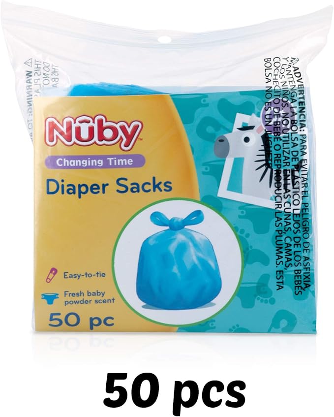 Nuby 50-Piece Diaper Sacks, 50 Count (Pack of 1)