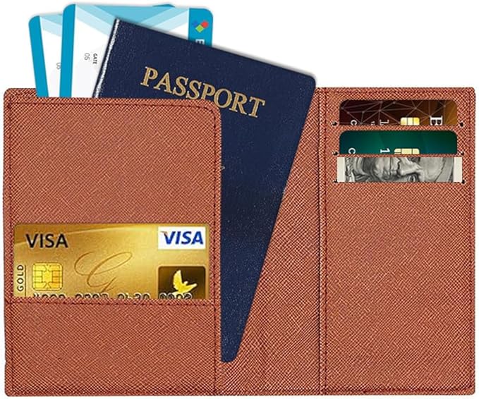 Striped Passport Holder for Travel Black and White Simple Abstract Geometry PU Leather Passport Cover Wallet Cute Passport Card Holder for Women and Men