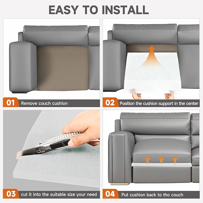 20"x20"Couch Cushion Support for Sagging Seat, Trapezoid 40D Density Foam Couch,Sofa Cushion Support Replacement for Furniture Sagging, White (3PCS)