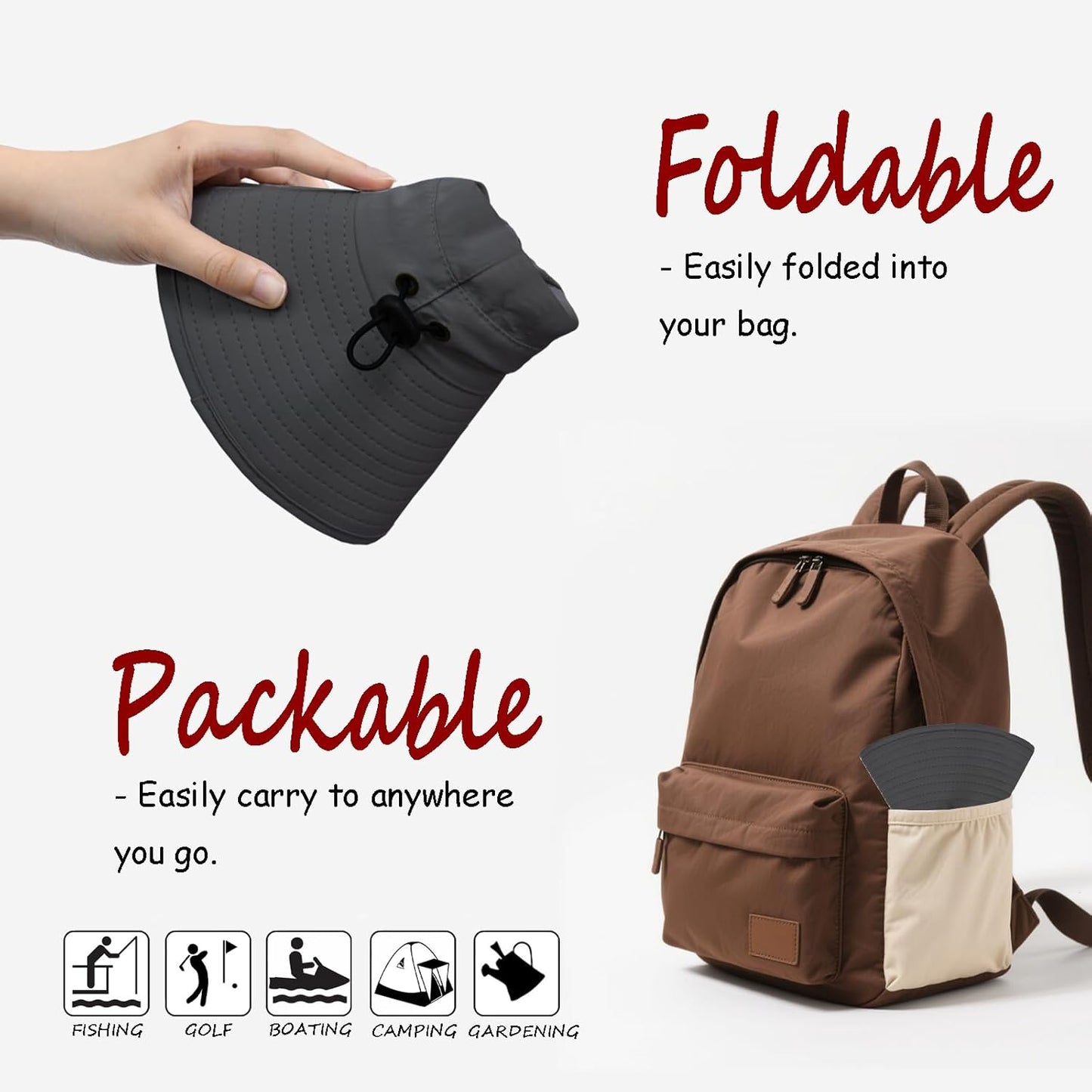 ZOORON Sun Hat for Men Women Fishing Hat with Neck Flap Wide Brim Bucket Hat UV Protection for Beach Camping Hiking