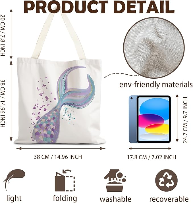 FBB Ocaen Beachy Ocean Sea Fish Reusable Grocery Shopping Bag