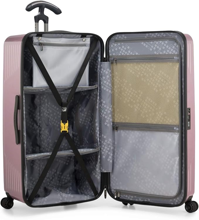 Traveler's Choice Ultimax II Polycarbonate Hardside Luggage with Spinner Wheels, Rose Pink, 31-Inch Large Trunk