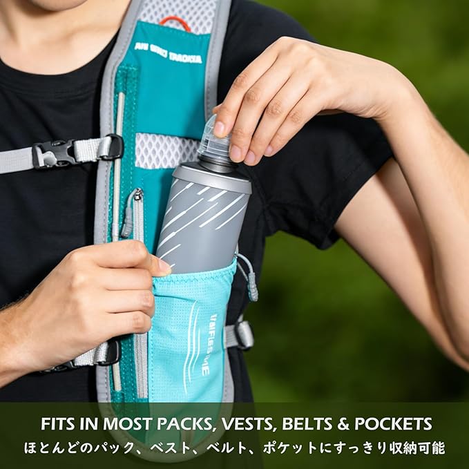 TRIWONDER Water Bottles TPU Soft Flasks Collapsible Running Flasks for Hydration Pack Backpack Hiking Cycling (170ml/5.75oz)