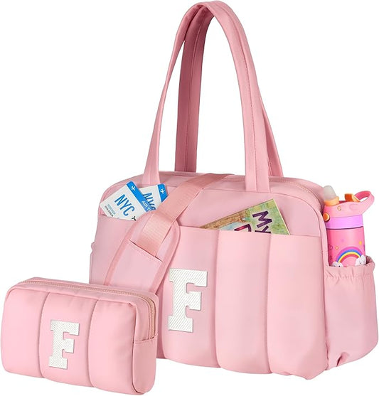 Teenage Girl Gifts-Duffle Bag for Travel, Weekender Bags for Women，Gifts for Girls, Initial Overnight Bag with Wet Pocket，Lightweight Travel Bags Personalized Gym Tote with Makeup Pouch