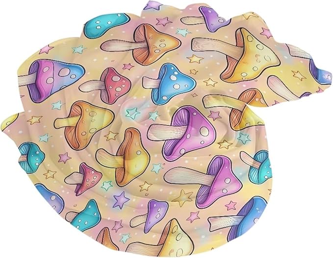 Microfiber Beach Towel - Sand Free Towels Quick Dry, Light Weight, Absorbent for Pool, Travel, Camping Essentials, Oversized Extra Large for Adults 110x78 in, Colorful Mushroom Star Print
