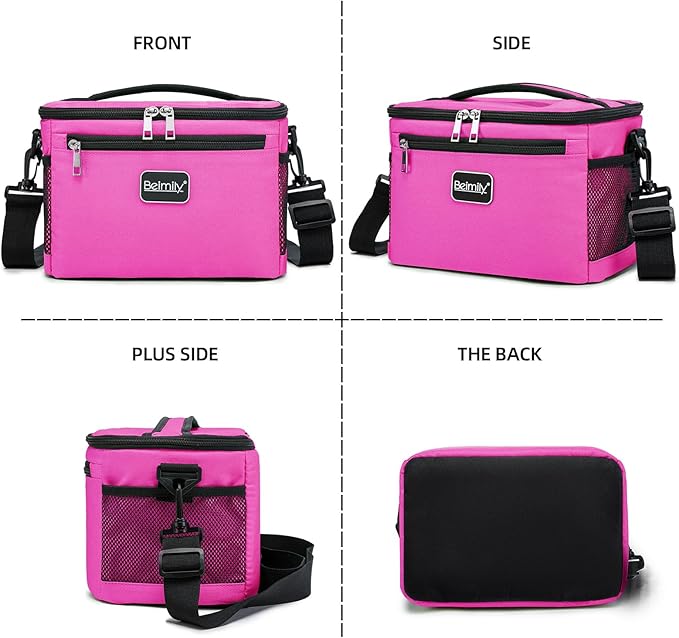 Generic BEIMILY Lunch Bag for Women/Men,Reusable Lunch Box Small Cooler Bag Soft Sided,Leakproof Cooler Bag for Office Work Picnic Beach with Adjustable Shoulder Strap (dark pink), 2311A