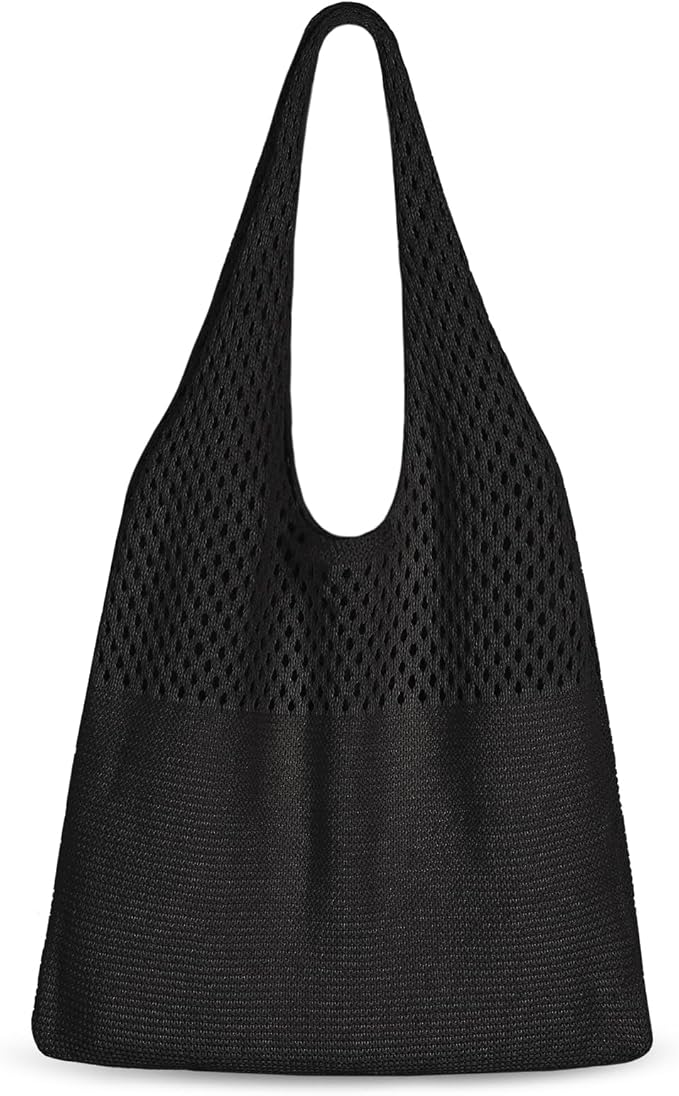 Sightor Crochet Tote Bag, Mesh Beach Bag Knit Summer Hobo Bag Vacation Boho Tote Bag for Women