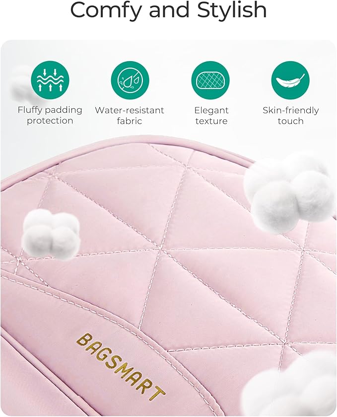 BAGSMART Travel Jewelry Case Jewelry Organizer Storage Roll Rings Necklaces Earrings Bracelets Brooches Watch Large Portable Beige