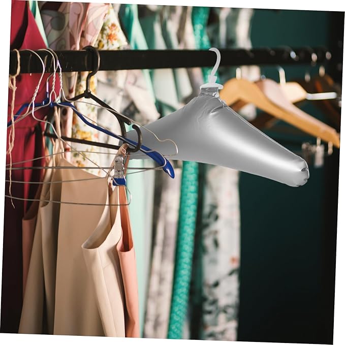 Healifty Portable Foldable PVC Inflatable Clothes Hangers Hotel Travel Space-Saver Anti-Wrinkle for Home Outdoor