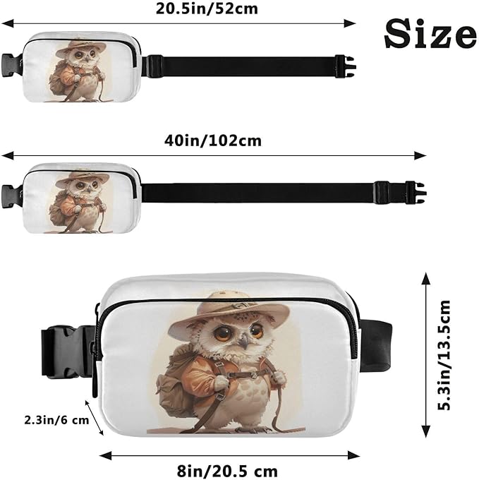 Cute Owl Fanny Pack for Women Men Water Resistant Fashion Waist Packs with Adjustable Strap Belt Bag for Travel Workout Jogging Hiking 21219854