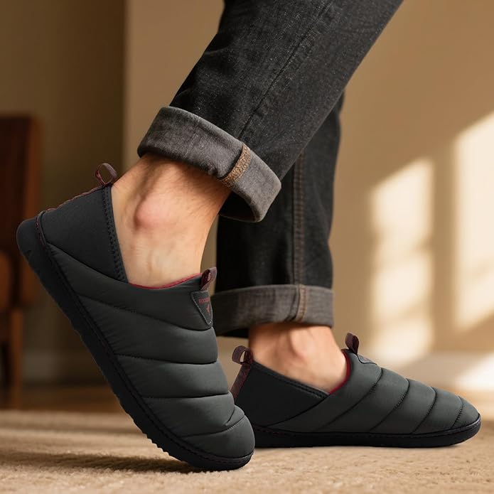 RockDove Men's Pufflite Two-Tone Quilted Loafer Slipper with Indoor/Outdoor Sole