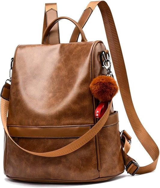 CHERUTY Women Backpack Purse PU Leather Anti-theft Casual Shoulder Bag Fashion Ladies Satchel Bags