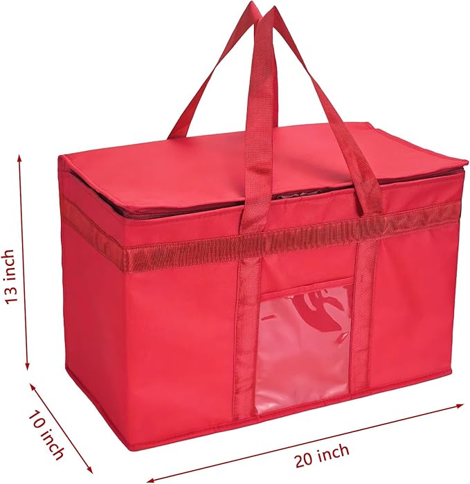 Yalin XXXL Large Insulated Cooler Bag, Styrofoam Cooler of Keep Food Hot or Cold, Reusable Double Zipper Food Delivery Bag for Grocery Shopping, 23" W x 15" H x 14" D