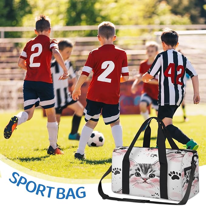 Cat Pattern Travel Duffle Bag for Women Men, Overnight Weekender Bag, Carry on Tote for Sport Gym