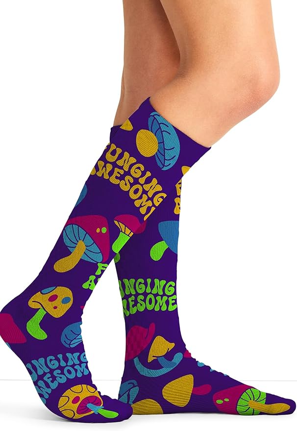 Cherokee Women's 10-15mmHg Compression Socks – Fun Print Knee Highs with Light Support, Soft Feel - PRINTSUPPORT