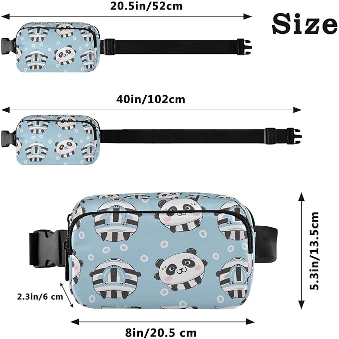 Kawaii Panda Fanny Pack for Women Men Water Resistant Fashion Waist Packs with Adjustable Strap Belt Bag for Travel Workout Jogging Hiking 21219091