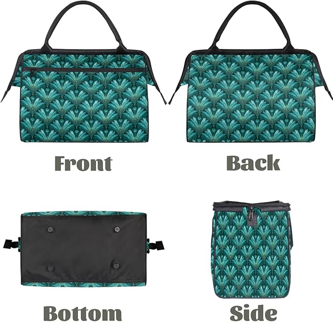 Travel Duffel Bag, Teal Blue Shells Pattern Waterproof Sports Gym Duffle Bag, Large Capacity Weekender Carry On Overnight Bags for Women Men