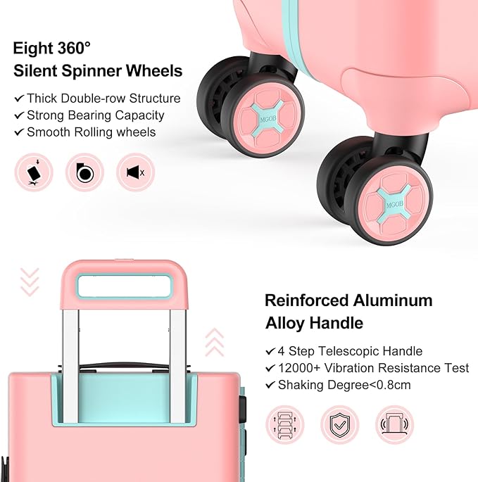20 Inch Carry-on Luggage Zipperless for Women, Hardside Rolling Suitcase with Spinner Wheels & TSA Lock,PC Lightweight Carry on Luggage Airline Approved 22x14x9 Hard Case