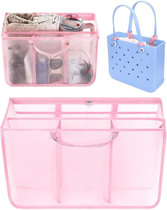 OUTXE Beach Bag Organizer Compatible with Baby Bogg Bag Accessories Inserts, Lightweight Mesh Insert Divider Pouch for Small Bogg Bags, Beach Tote Bags Insert for Organizing