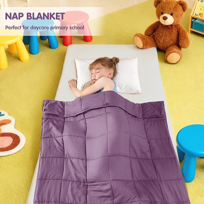 yescool Purple Weighted Blanket 7 Pounds Cooling Weighted Lap Blanket, Heavy Blanket for Sleeping, Weighted Throw Blanket Gifts for 60-80lbs, 40"x60"