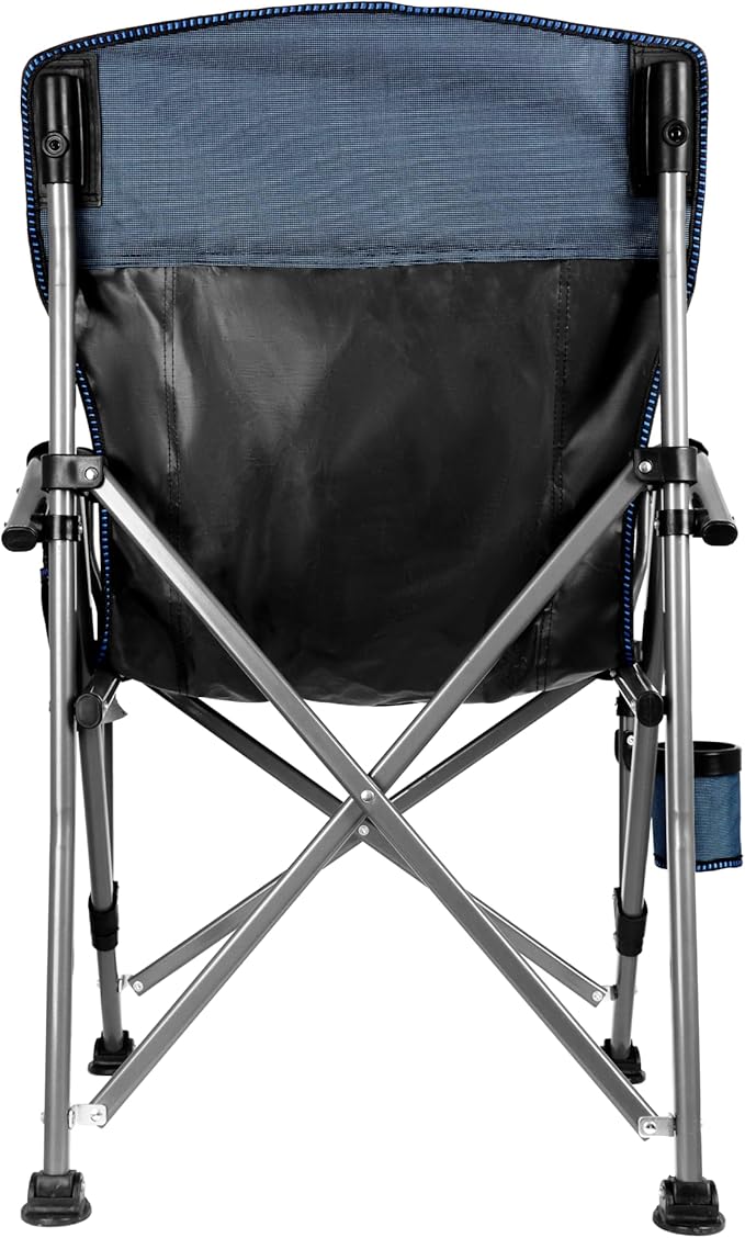 Folding Camping Chair with Cup Holder and Storage Bag, Heavy Duty Support 400 LBS, Oversized Collapsible Portable Camping Chair for Outdoor Camp, Picnic, Travel, Fishing Blue