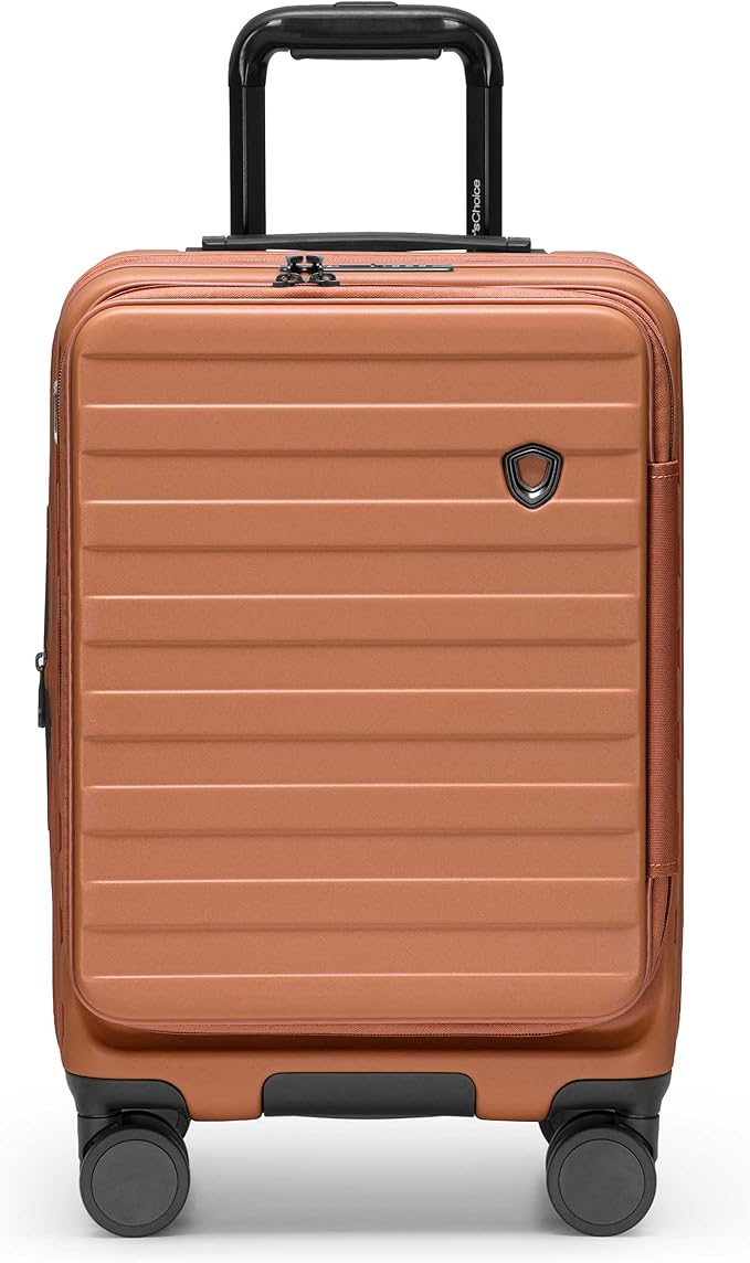 Traveler's Choice Novia Top Opening Expandable Polycarbonate Luggage with Spinner Wheels, Autumn Leaves, 21-Inch Carry-on