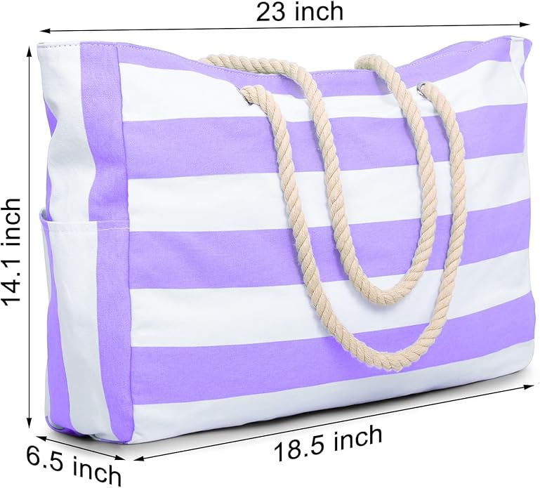 Becokan Beach Bags for Women Large Waterproof Beach Tote Bag Zipper Beach Bags Waterproof Sandproof Swim Pool Bag Large Tote