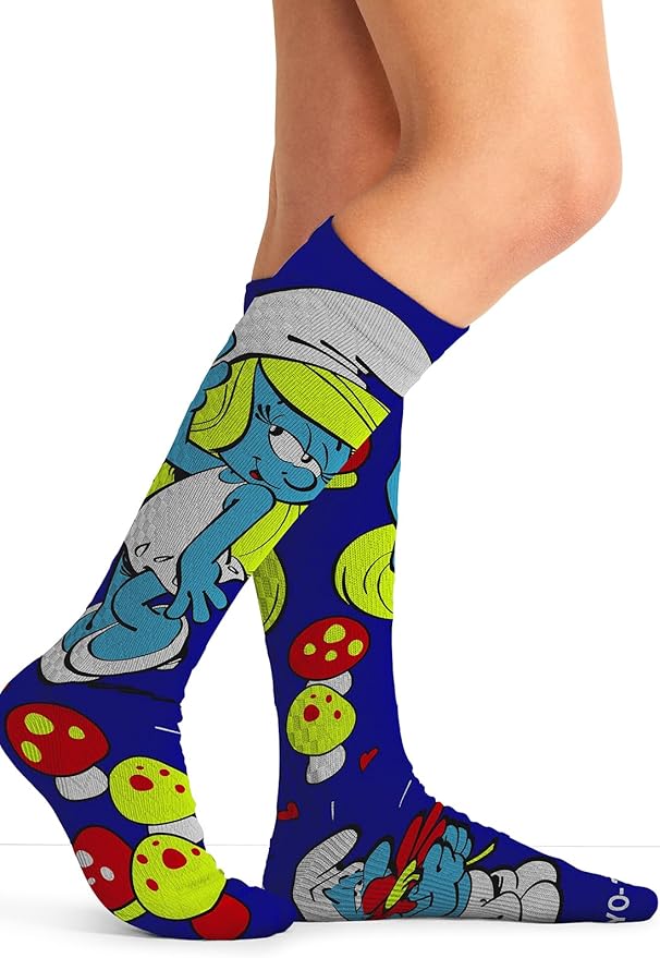 Cherokee Women's 10-15mmHg Compression Socks – Fun Print Knee Highs with Light Support, Soft Feel - PRINTSUPPORT