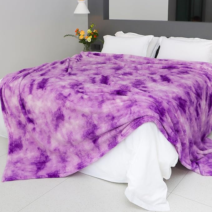 MUGD Big Blanket Fuzzy Soft Cozy Purple Throw Blanket Throw Blanket for Bed Queen Size