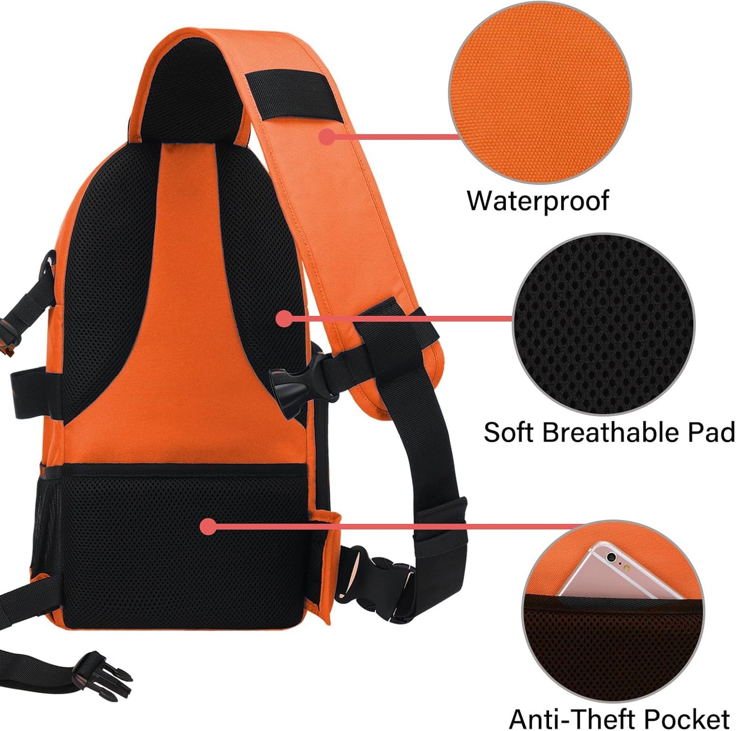 MOSISO Camera Sling Bag, DSLR/SLR/Mirrorless Camera Backpack Case Shockproof Photography Backpack with Tripod Holder & Removable Modular Inserts Compatible with Canon/Nikon/Sony/Fuji