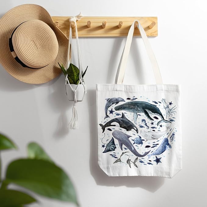 FBB Ocaen Beachy Ocean Sea Fish Reusable Grocery Shopping Bag