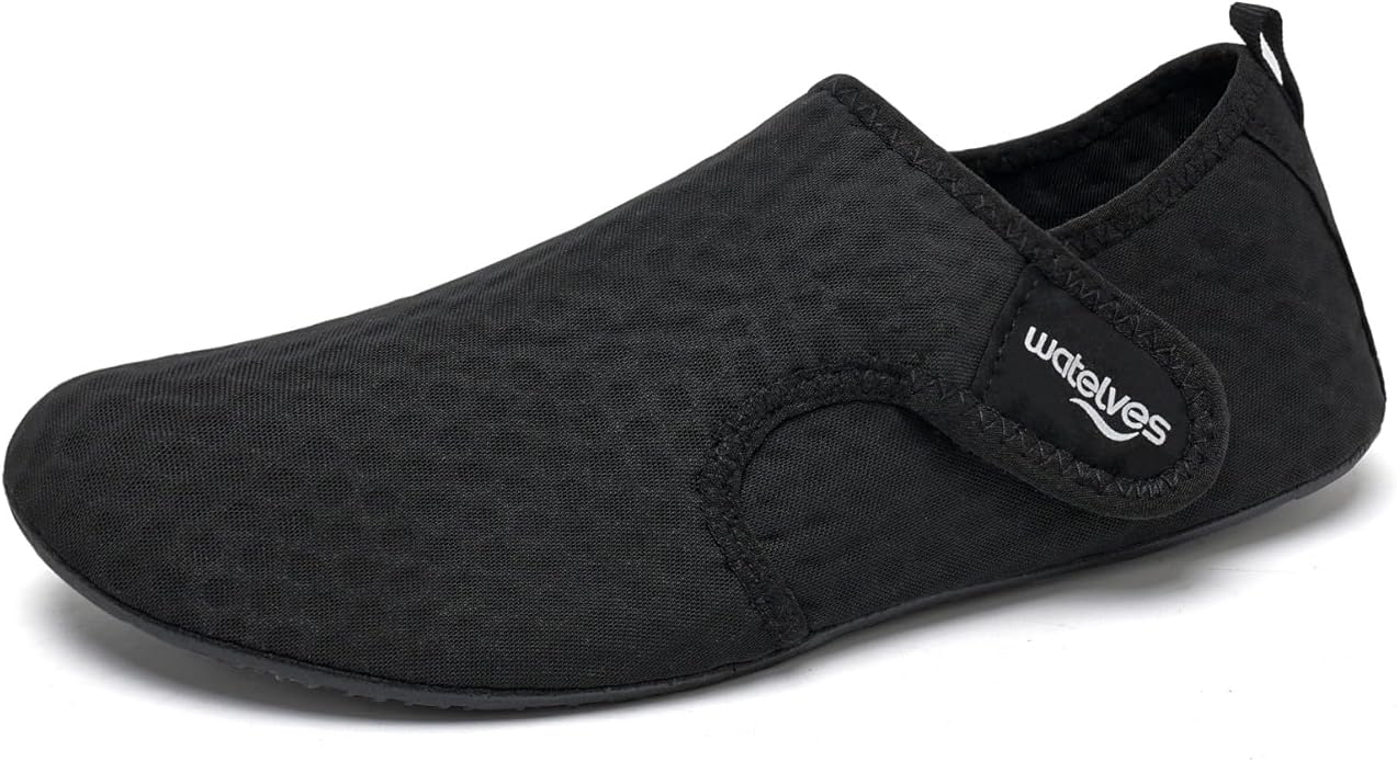 WateLves Water Shoes for Women Men Swim Beach Aqua Socks Quick Dry Barefoot House Slippers Travel Shoes with Adjustable Magic Tape for Pool Diving Boating Yoga Surf