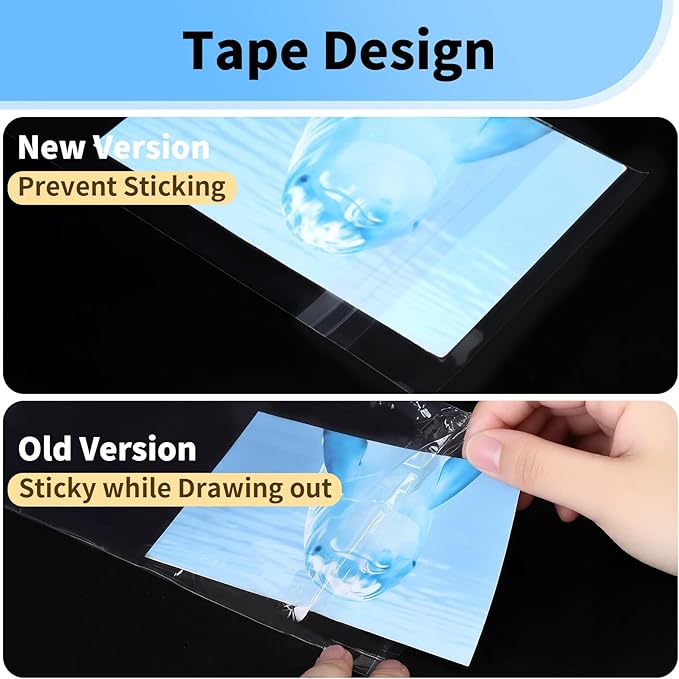 100 Pack 4x6 Photo Sleeves - Acid Free 1.57 mil (Single Side) Thick Heavy Duty Clear Plastic Bags Self Adhesive Crystal Clear Plastic Sleeves for Paper Cardstock Photo Prints 4x6